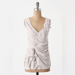 Anthropologie Deletta Chiffon & Cotton Sleeveless Top